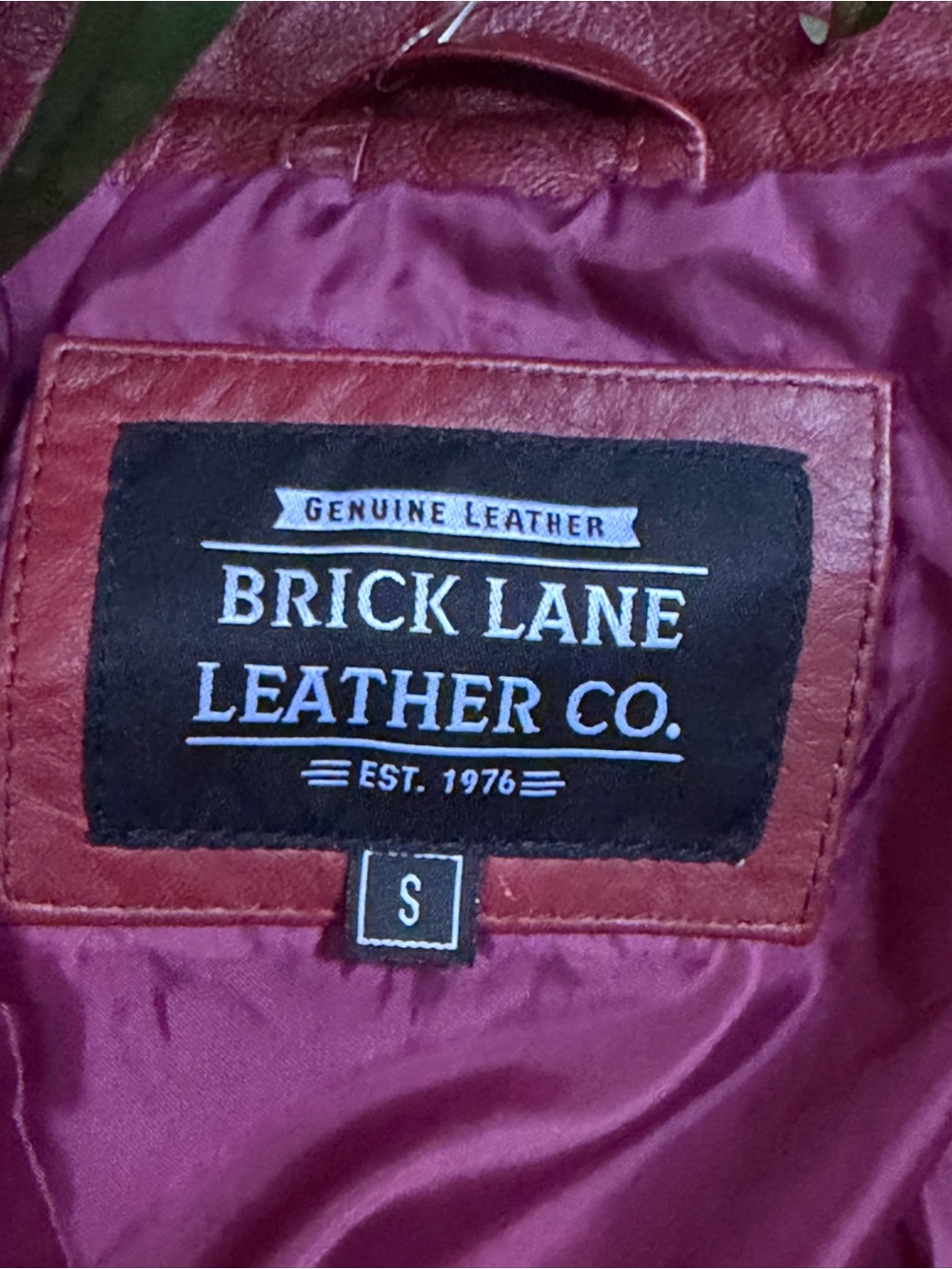 NWT 100% GENUINE LAMB NAPPA LEATHER Brick Lane Burgundy Red Moto Biker Jacket Sm - Picture 10 of 15